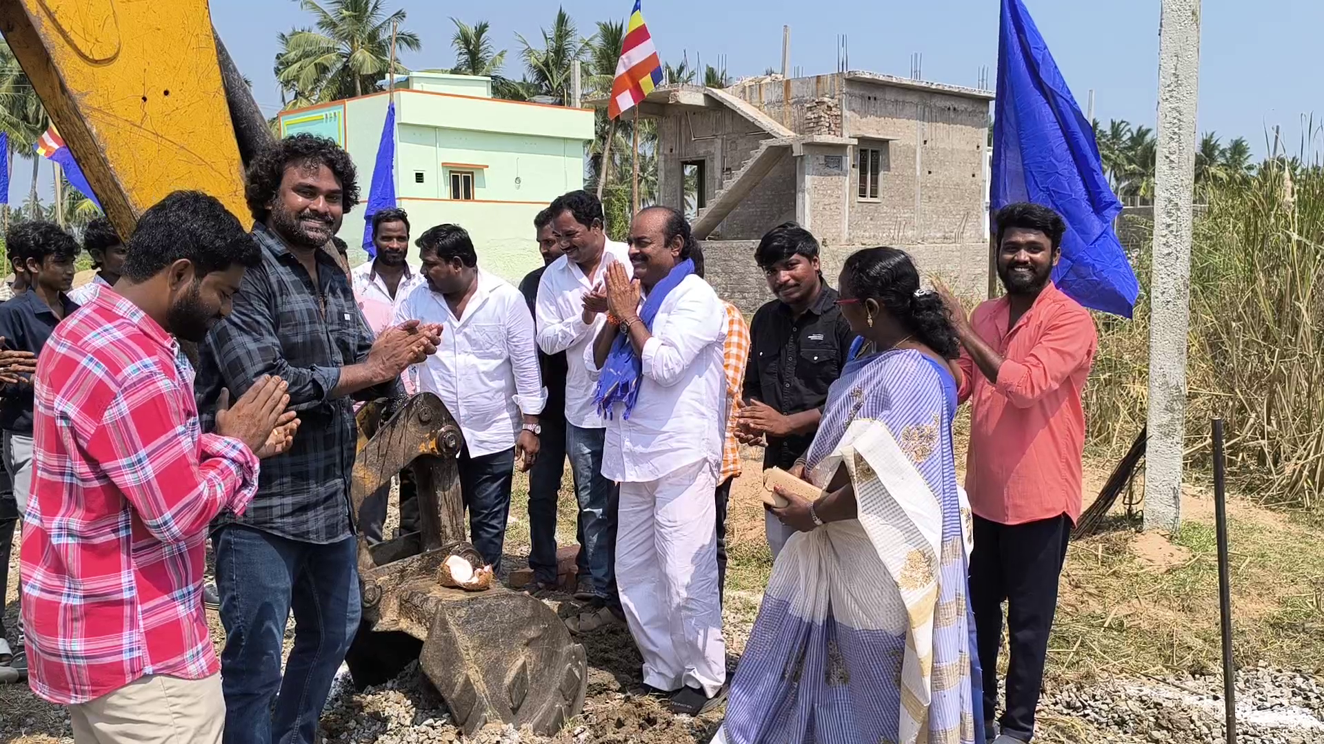 Foundation ceremony for Ambedkar Knowledge Center and Prabuddha Cultural Center in Kaikaluru.